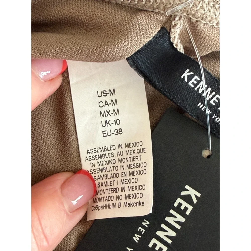 Kenneth Cole Medium Brown & Gold Shimmer Tummy Toner 1 Piece Halter Bathing Suit